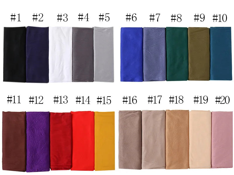 Plain Color Long Shawl Scarves Modal Jersey Hijab Muslim Headscarf Soft Black Women's Turban Tie Headband HeadWrap Lightweight