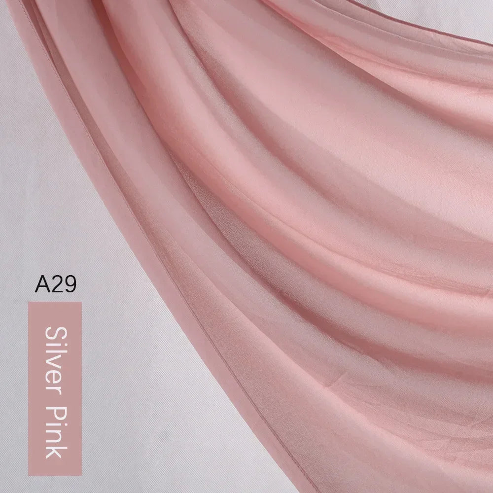 Muslim Chiffon Hijab Solid Color HIjabs Head Wraps Hijabs Scarves Ladies Foulard Femme Veil  Scurf for Women 70*180cm