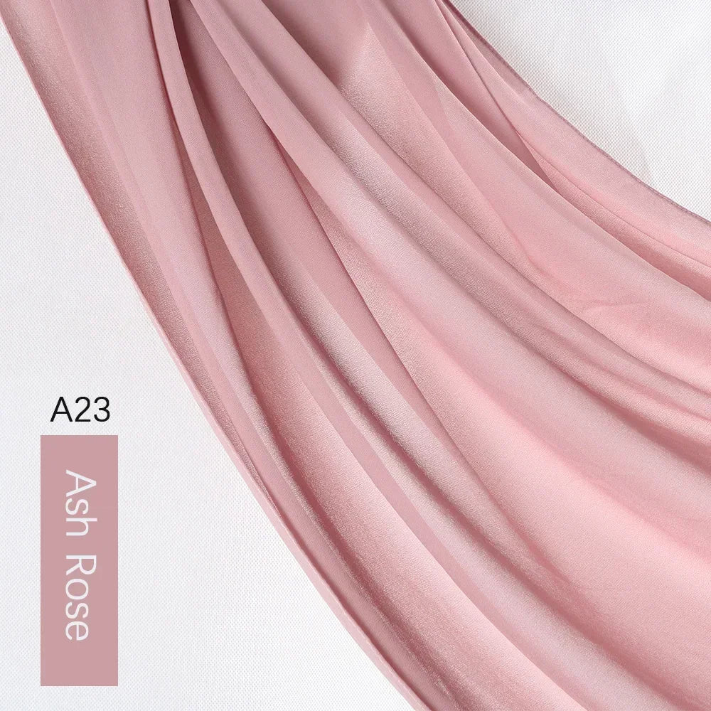 Muslim Chiffon Hijab Solid Color HIjabs Head Wraps Hijabs Scarves Ladies Foulard Femme Veil  Scurf for Women 70*180cm