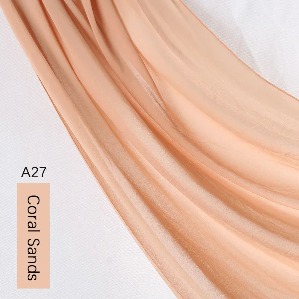 Muslim Chiffon Hijab Solid Color HIjabs Head Wraps Hijabs Scarves Ladies Foulard Femme Veil  Scurf for Women 70*180cm