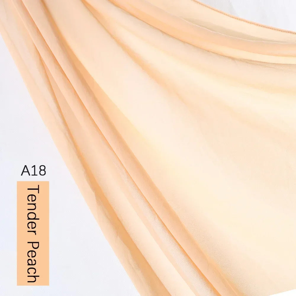 Muslim Chiffon Hijab Solid Color HIjabs Head Wraps Hijabs Scarves Ladies Foulard Femme Veil  Scurf for Women 70*180cm