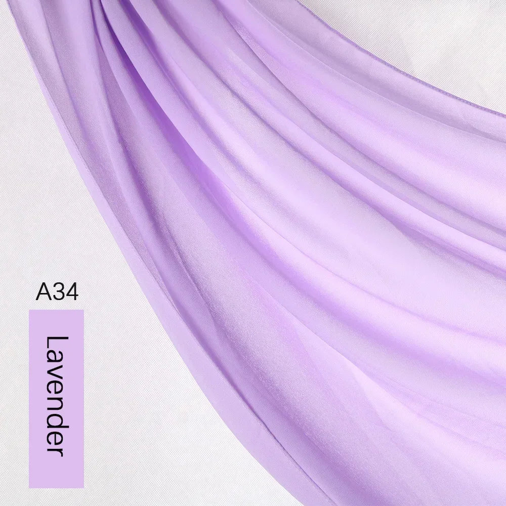 Muslim Chiffon Hijab Solid Color HIjabs Head Wraps Hijabs Scarves Ladies Foulard Femme Veil  Scurf for Women 70*180cm