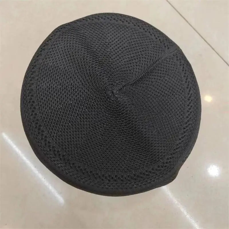 Muslim Caps For Men Clothing Freeshipping Skull Prayer Hat Flat Top Knitted Mesh Kufi Kippah Islamic Saudi Arabia Jewish Summer